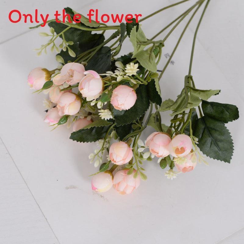 Small Rose Simulated Bouquet Multi Head Flower Bud Wedding Hotel Home Decoration