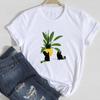 (Asian Size)cat Funny Pet Animal Cute Tee Top Fashion T Shirt Casual Women Clothing Print Lady Female Short Sleeve Graphic T-shirt
