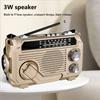 Portable Retro Solar Rechargeable Radio AM/FM/SW Outdoor Receiver Wireless Digital Multi-Band Shortwave Radio with Flashlight
