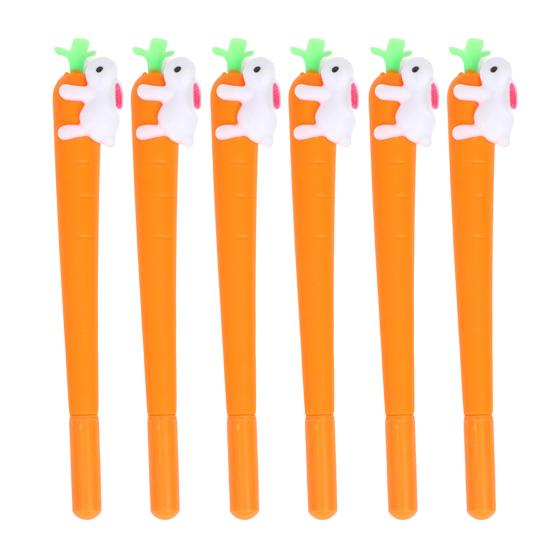 Милые гелевые ручки в форме кролика и морковки, гладкое письмо, мультяшные чернильные ручки для заметок и школы, забавные ручки-животные, новинка для подростков и офиса
