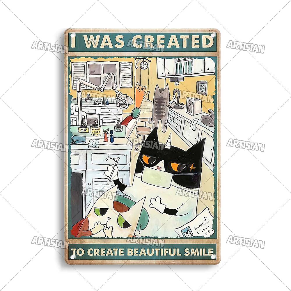 Артизан Кот Ретро Металлический Знак Забавный Питомец Винтажный Знак Декоративная Жестяная Табличка Гараж Бар Паб Клуб Кухня Дом Человек Пещера Настенный Декор