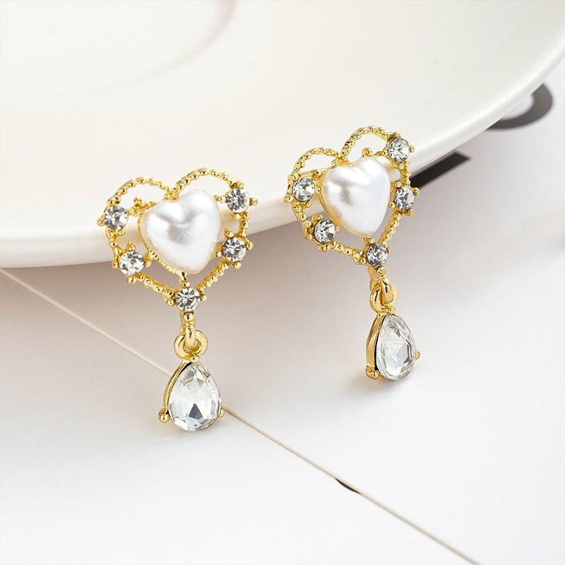 1 пара серег-подвесок с жемчугом, модные блестящие серьги-кисточки со стразами золотого цвета для женщин, аксессуары для вечеринок, подарок