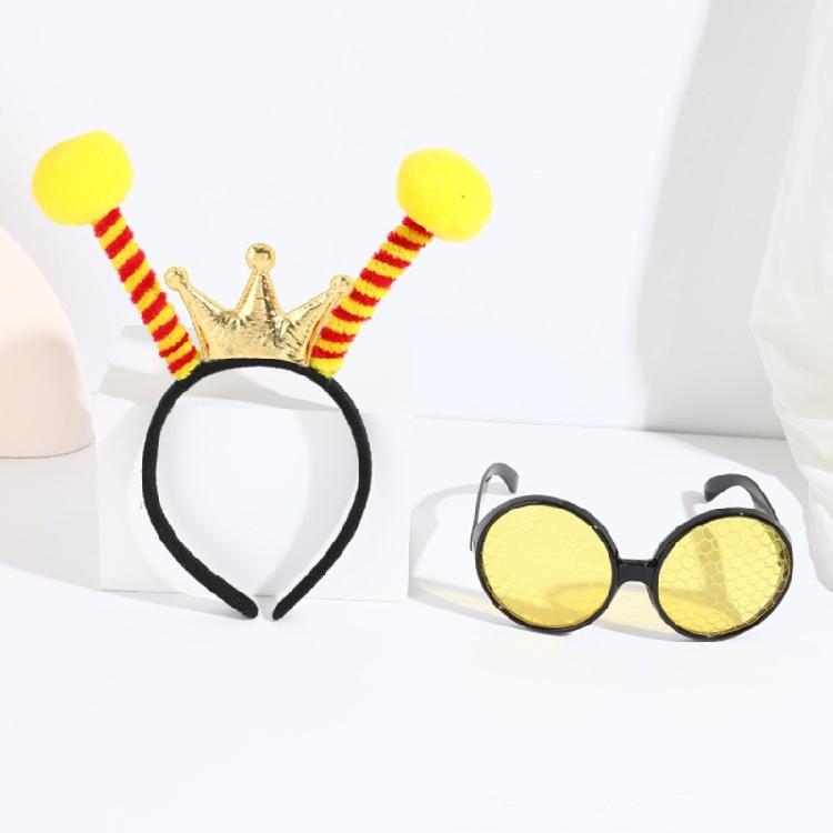Костюм Шмеля для Детей и Взрослых, Костюм Пчелы-Шмеля, Ободок-Антенна, Очки-Антенны, Реквизит для Хэллоуина, Косплея, Вечеринки