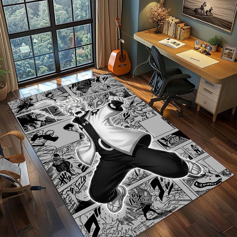 Gamer Room Floor Mat Naruto Carpet Non Slip Washable Large Area Rug for Bedroom Home Decor