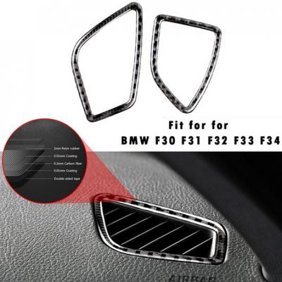 Для BMW F30 F31 F32 F33 F34 Накладки-стикеры на вентиляционные решетки кондиционера из углеродного волокна