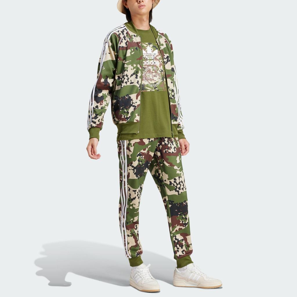 Adidas Футболка с коротким рукавом и круглым вырезом с камуфляжным принтом логотипа Originals, мужские футболки Wild-Pine IS0248