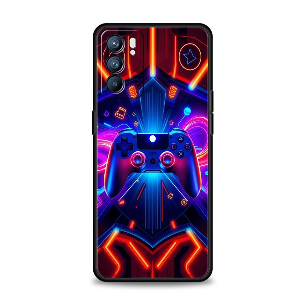 Game Controller Graphic Phone Case For Oppo Reno 13 12 11 10 7 F Find X5 X6 A98 A80 A79 A78 A57 A54 A31 A17 Pro Soft TPU Cover
