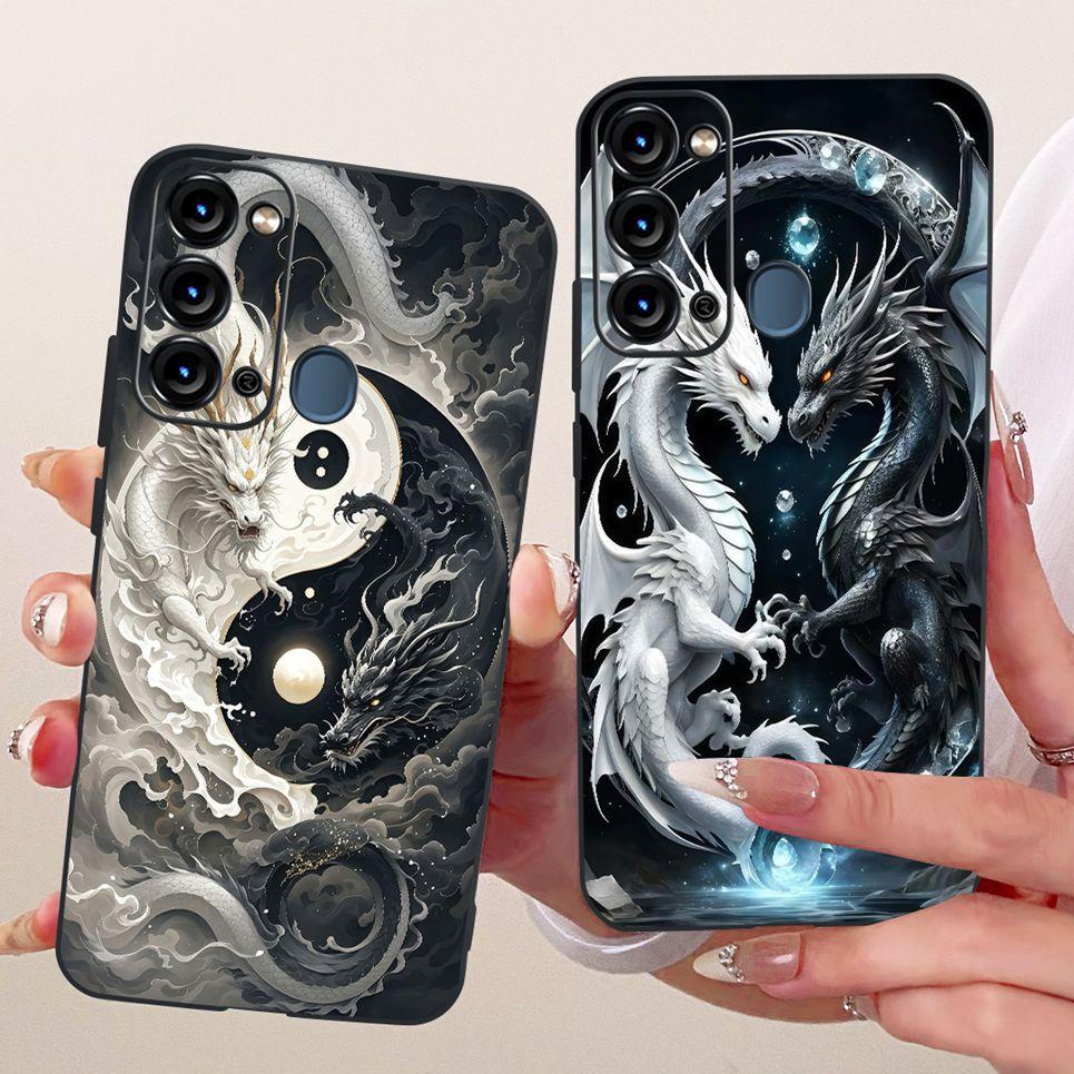 Soft Clear Silicone Casing For Itel Vision 3 Turbo Phone Case Vision 2S Cover Cartoon Cat Dragon Flower Butterfly Pattern Coque
