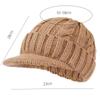 Men's Knitted Hat with Warmth and Thick Velvet, Short Eave Duckbill Cap, Ear Protection, and Woolen Hat