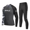 Mens UV Protection Rash Guard Set Long Sleeve Top Pants Quick Dry Wetsuit Surfing Diving Swimming