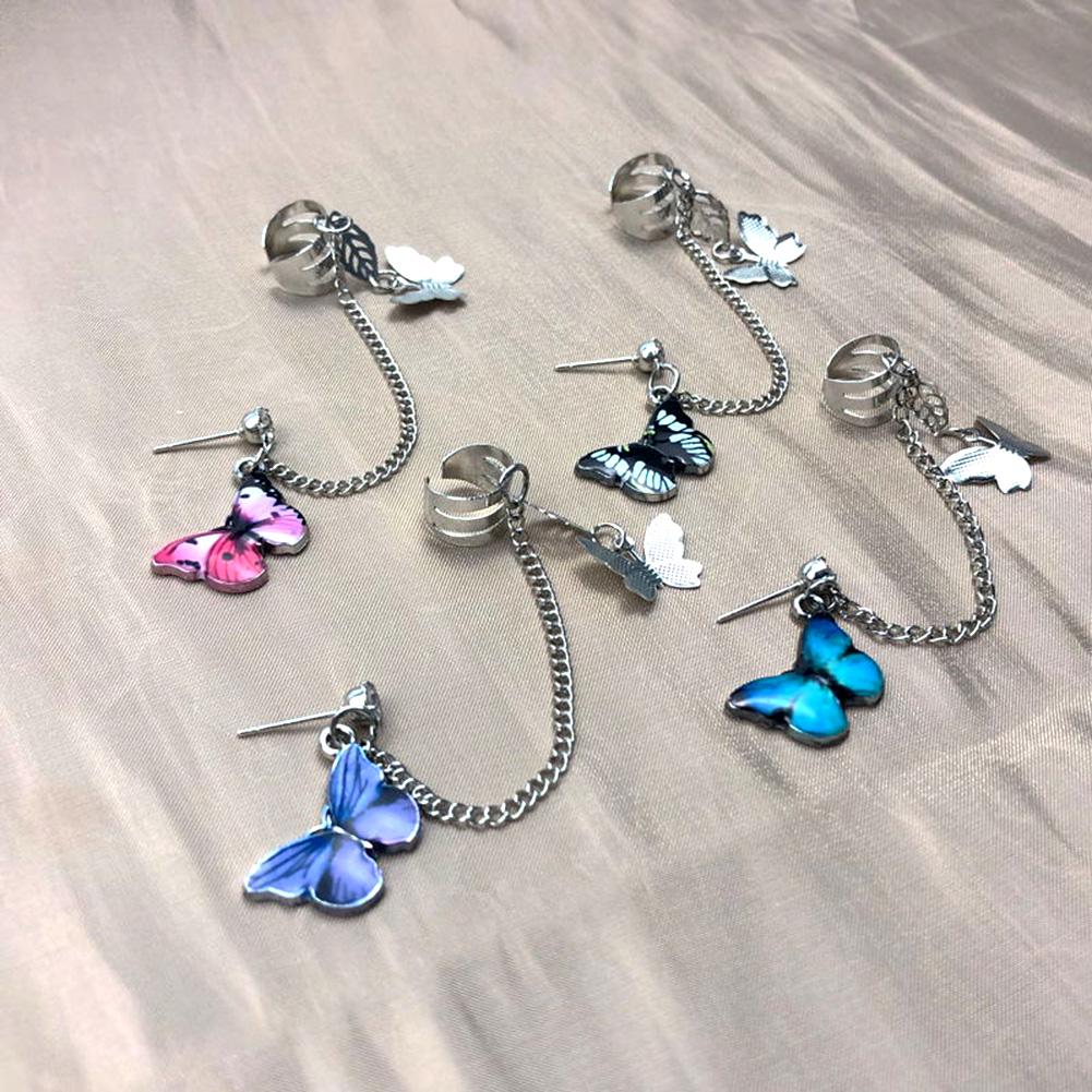 Цепь-серьга с бабочками. 1 шт