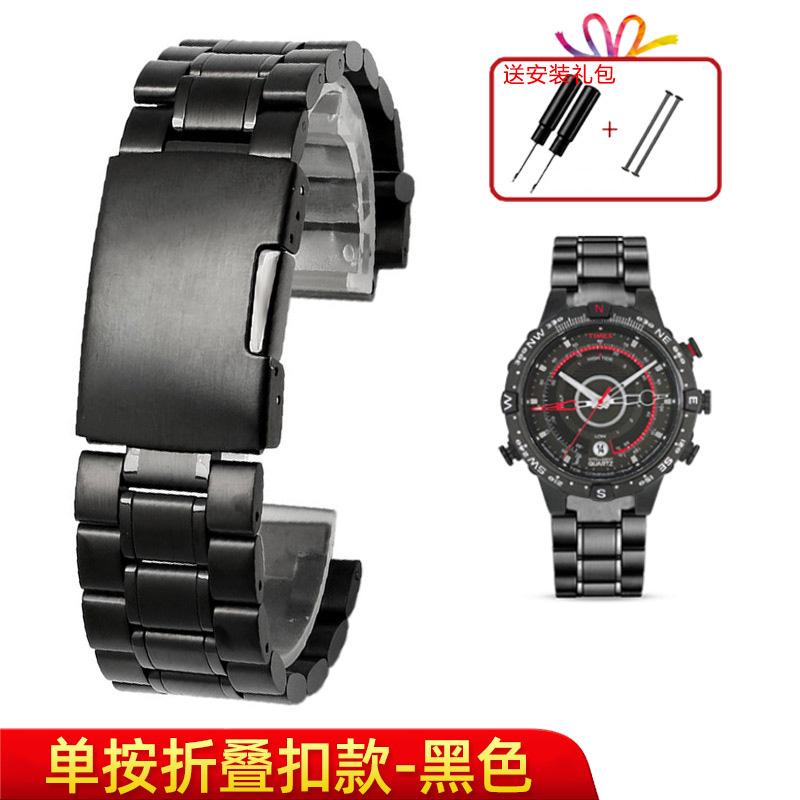 Браслет из нержавеющей стали для мужских часов TIMEX T2N720 T2N721 TW2R55500 T2N721 ремешок 24*16мм крепление серебристый черный браслет