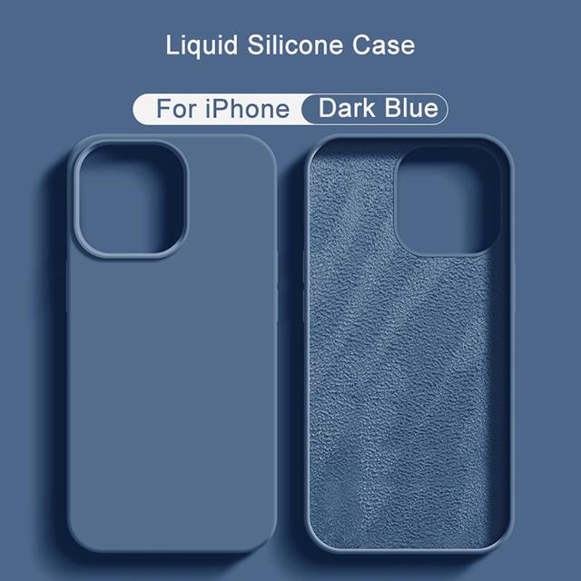 НОВЫЙ Жидкий Силиконовый Чехол Для iPhone 14 12 11 13 15 Pro Max Mini Роскошный Ударопрочный Чехол X XR XS 6 7 8 14 Plus SE Аксессуар