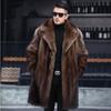 Men's Thick Medium Long Imitation Mink Fur Coat for Autumn/Winter