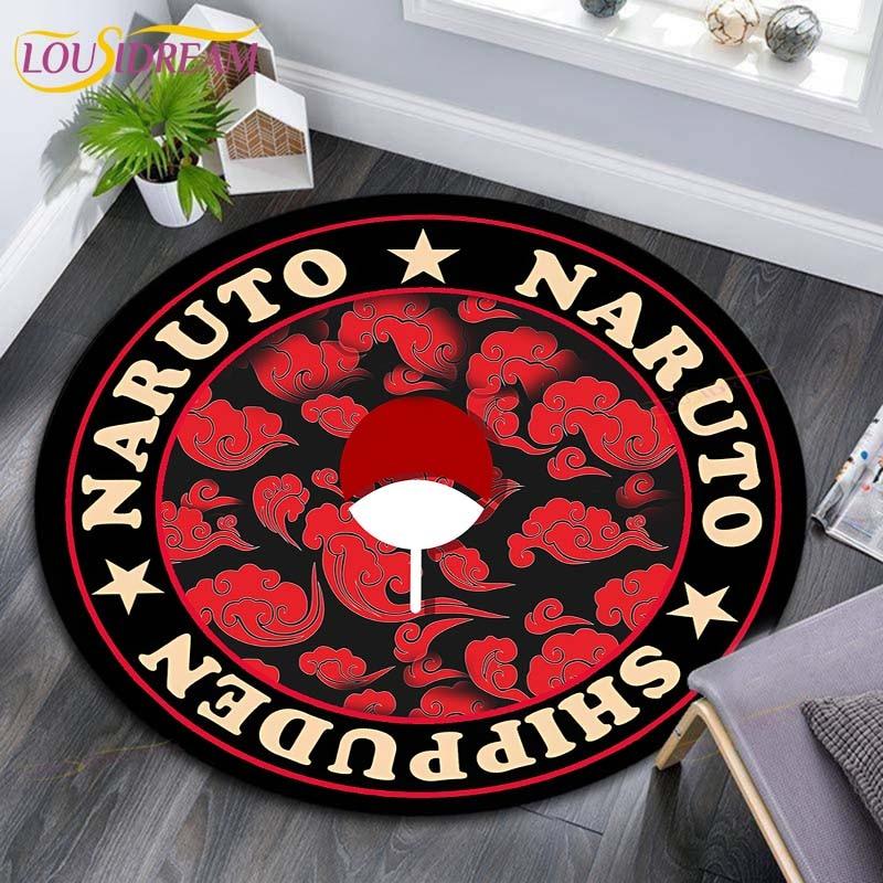 Круглые коврики с рисунком Наруто, геометрические противоскользящие напольные коврики для гостиной, декор для комнаты, домашние коврики, коврик для игр в стиле Наруто, детский коврик