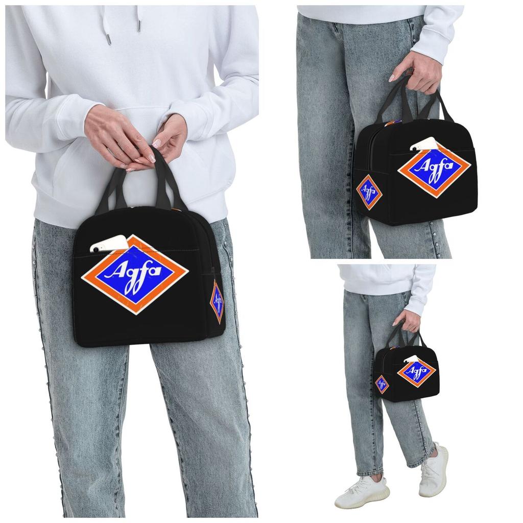 Retro Agfa Film Logo From 1960s Insulated Lunch Bag for Kids School Cooler Thermal Food Box Tote Leakproof Lunch Boxes Container