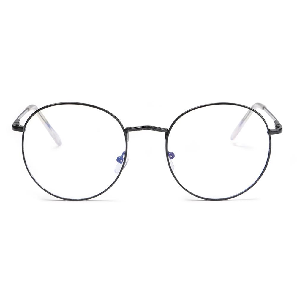 Fashion Round Vintage Eye Protection Anti-Blue Light Eyeglasses Metal Glasses Ultra Light Frame