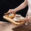 Деревянный поднос с золотистой металлической ручкой для стакана с водой, фруктов, еды, хлеба, всякой всячины, сервировочный поднос, органайзер для дома