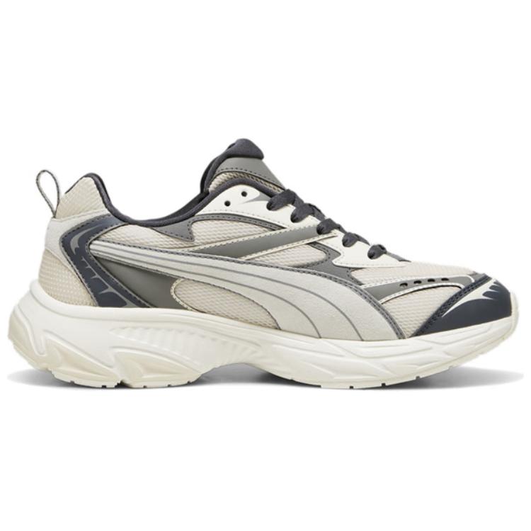 PUMA Morphic Textile Split Cow Leather Artificial Leather Breathable Low Top Casual Shoes Unisex Ecru 395920-04