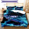 3pcs Demon Slayer5 Design Cover Set - HD Printed Bedding with 1 Cover and 2 Pillowcases - Perfect for Home and Dorm Decor