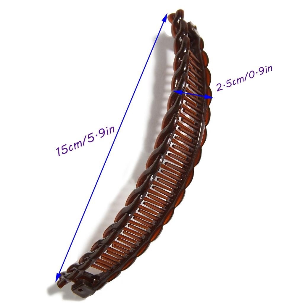 3 шт. Заколка для волос в форме банана, винтажные аксессуары для волос, заколка для волос в форме банана, двойная расческа для длинных волос, легкая черная коричневая заколка для волос в форме банана для густых волос