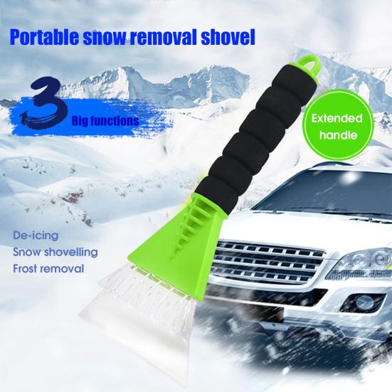 Winter Snow Shovel Non-scratching Smooth Edge Sponge Handle Labor-saving Multifunction Defrosting Portable Frost Snow Removal Scraper for Car