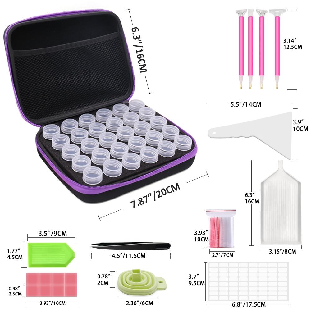 5D алмазная живопись аксессуары ящик для хранения 15/30/60/120 слотов бутылки с бусинами контейнер банка на молнии чехол для DIY алмазной живописи