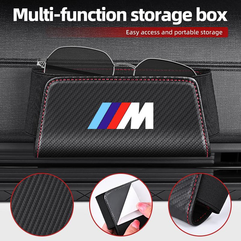 BBYX8 New 2025 Car Phone Organizer Key Storage Bag Sunglasses Stowing Tidying For BMW M Performance 1 2 3 4 5 7 Series X1 X2 X3 X4 X5