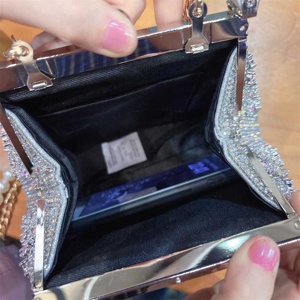 Сумка для ужина, женская сумка через плечо на одно плечо, банкетный комплект с бриллиантами, сумочка