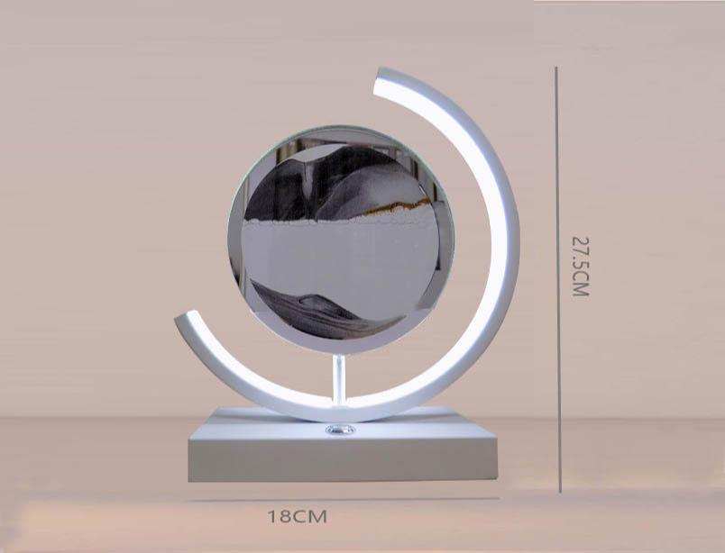 LED Moving Sand Art Table Lamp 3D Sandscape Hourglass Night Light 3 Color Brightness Remote Button Glass Acrylic Quicksand Decor Gift
