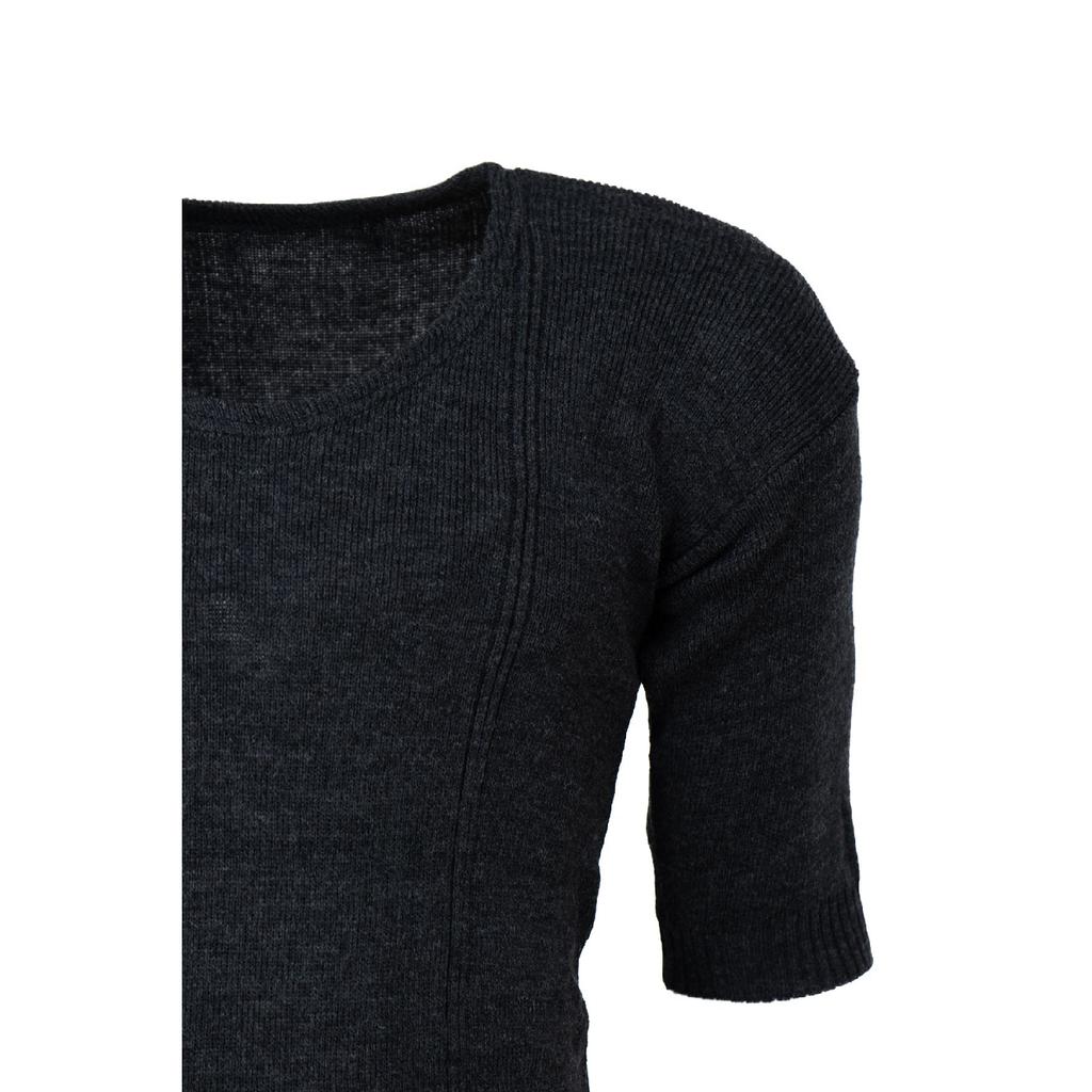 Мужская зимняя термобелье из 100% шерсти с коротким рукавом, плотная классическая шерстяная трикотажная однотонная рубашка, сохраняет тепло