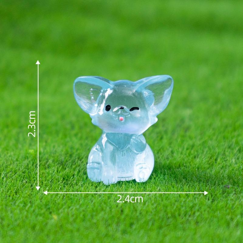 Светящаяся фигурка лисы-ушки, декоративные аксессуары, мини-ландшафтные миниатюрные настольные украшения