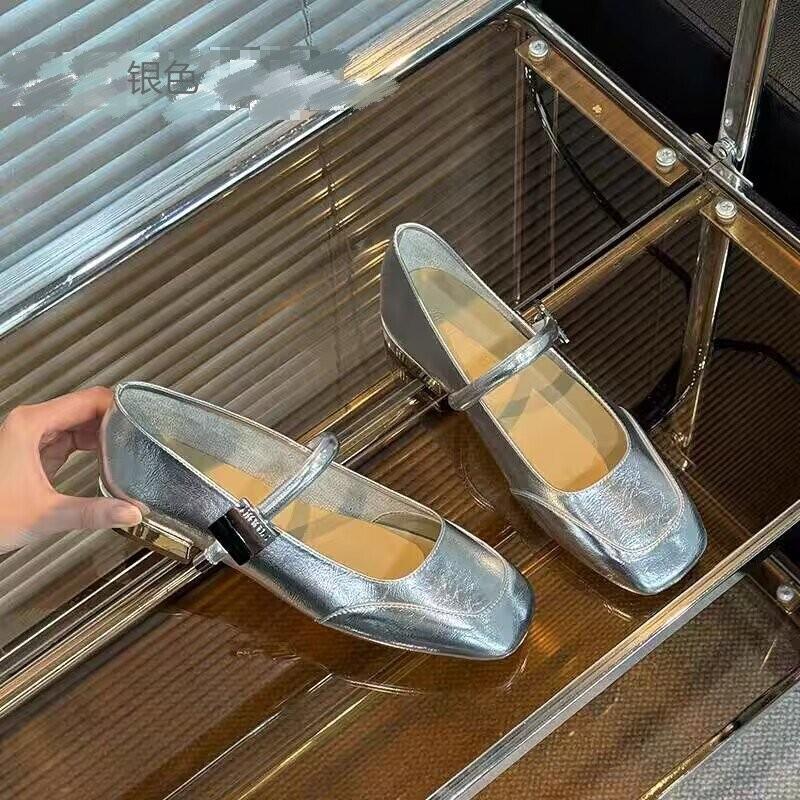 Ретро туфли Мэри Джейн красные с открытым верхом универсальные маленькие кожаные туфли весна и лето новая нишевая кожаная одинарная обувь женская