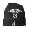 Caduceus Nursing Bonnet Hat Autumn Winter Outdoor Skullies Beanies Hats EMT Star of Life for Unisex Women Knitting HatsDual-use Cap