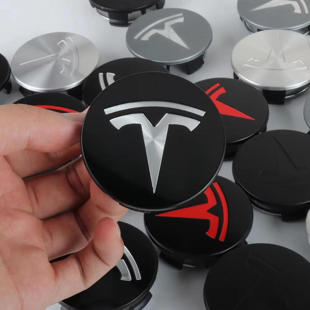 bfxhr7 4pcs For Tesla Model 3 S X Y Cybertruck Roadster Car Badge Wheel Center Hub Cap Cover Accessories Auto Styling