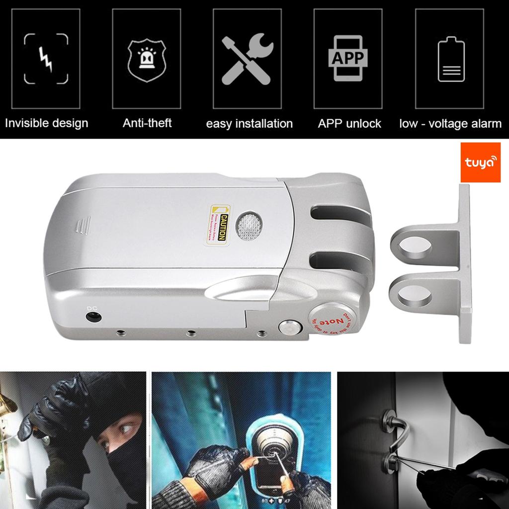 Intelligent For Tuya Wifi Door Lock Wireless Remote Control Open Close Anti?Theft for Home Indoor