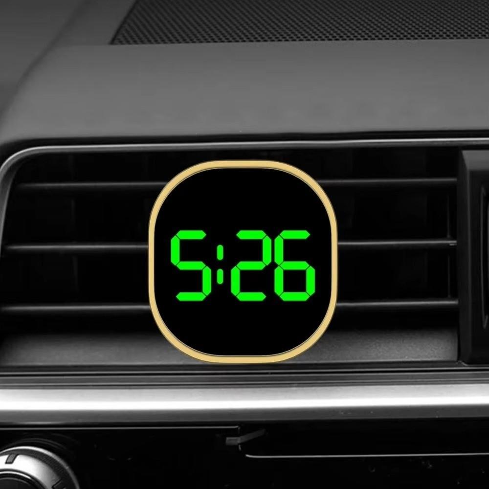 Mini Luminous Car Clock LED Time Display LED Electronic Watch Stick-On Clock Automobile Interior