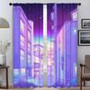 City Pop Curtains for Bedroom Halloween Decoration Kitchen Curtains 2 Pieces Window Curtain Partition Living Room Curtain Shades