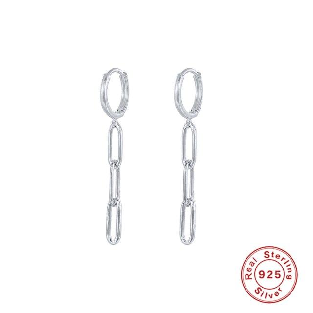 Серьги-кольца из стерлингового серебра 925 пробы с подвесками-цепочками Серьги-кольца S925 Plata для женщин с ретро-подвесками и винтажными кисточками Pendientes