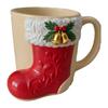 Yousheng Christmas Coffee Cup Christmas Tree Elk Stocking Gingerbread Man Mug 260ml Dishwasher Microwave Tea Cocoa Cup for Home Office Outdoor Use