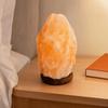 Wooden Base Salt Light Orange Glow Night Lamp Decorative Night Light  Bedside