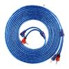 5 Meter AUTO Car Blue Transparent RCA Audio Interconnect Cable Ultra Flexible