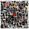 50/100 Black Cat Stickers Waterproof Vinyl Decorative Water Bottle Laptop Phone Guitar Gift For Kids