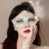 Lace Feather Half Face Masquerade Mask for Halloween Party Cosplay