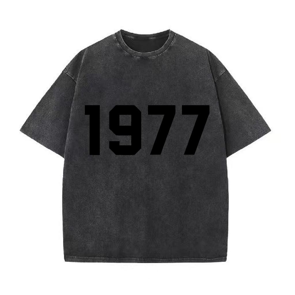 Ретро стираная винтажная футболка 1977 года Футболка 1977 года Женская модная повседневная толстовка-пуловер Женская футболка 1977 года