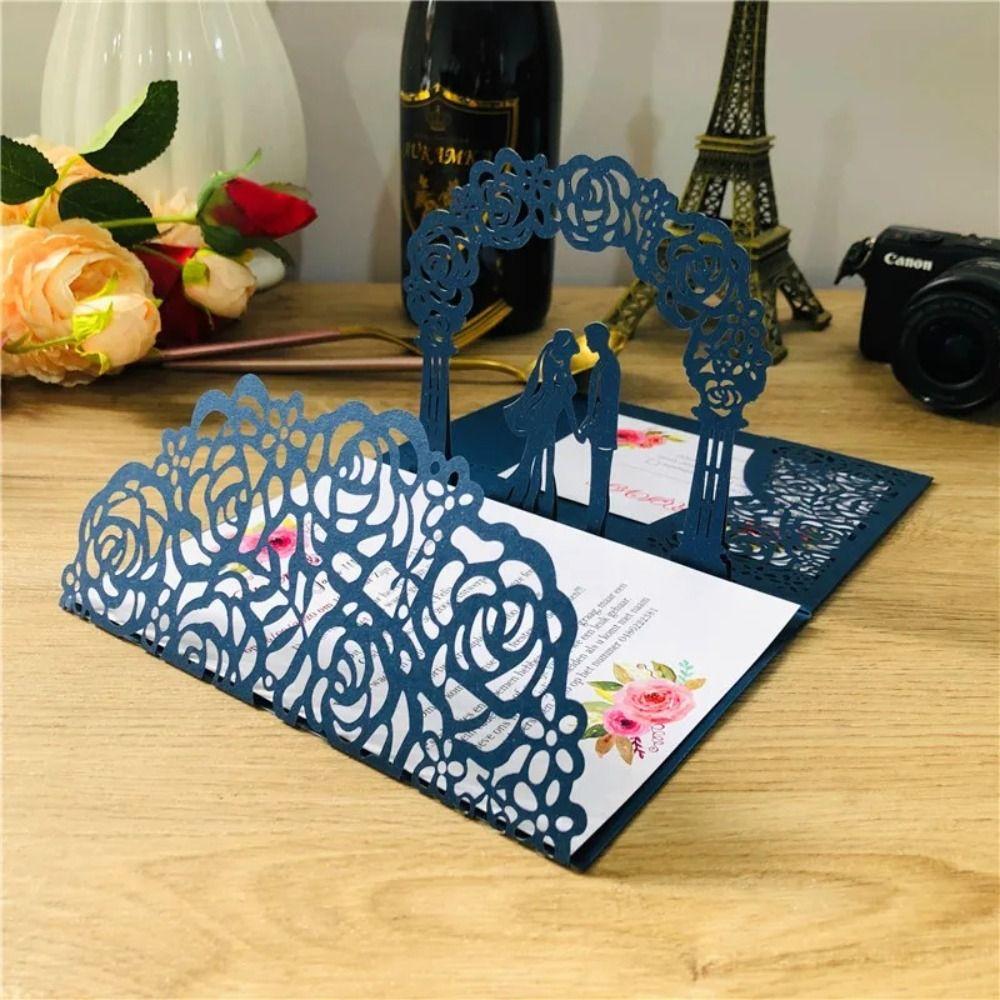 3D Открытки Всплывающая Пригласительная Открытка Лазерная резка Свадебное Приглашение Свадьба