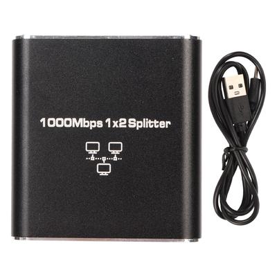 Сплиттер Ethernet RJ45 Сетевой порт 1 к 2 портам Алюминиевый сплав Гигабитный сетевой коммутатор 1000 Мбит/с