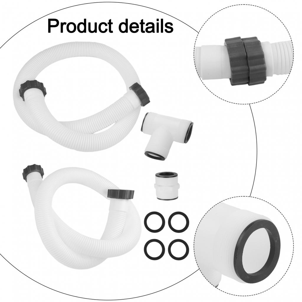 Sand Filter Pump Hose with Connectors for Intex For Coleman Above Ground Pools
