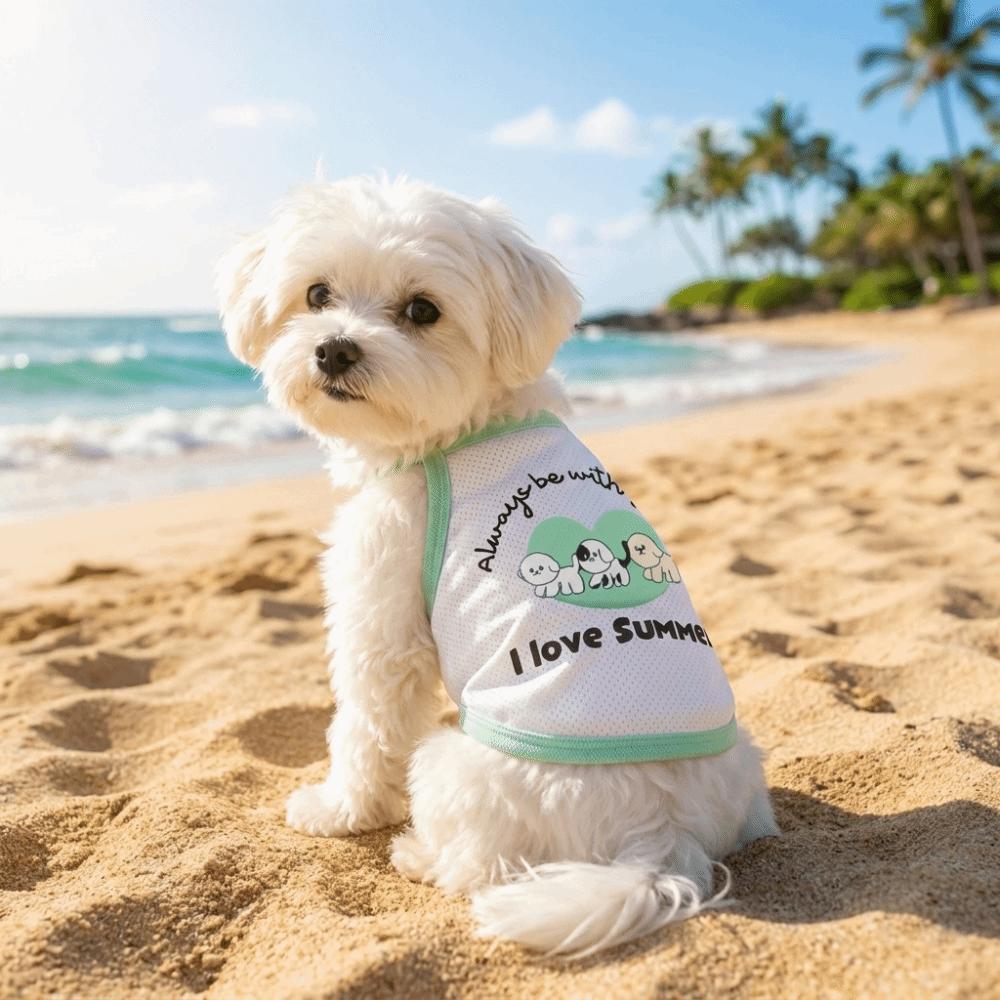 Breathable Mesh Dog Tank Top Thin Pet T-shirt Comfortable Dog Cooling Vest Beach