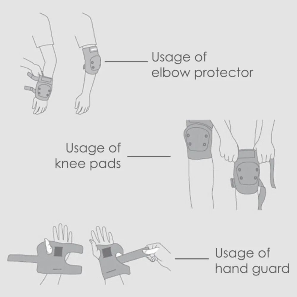 6Pcs/Set Knee&Elbow&Palm Inline Skating Protector Thicken Bicycle Protect Accessories Skateboard